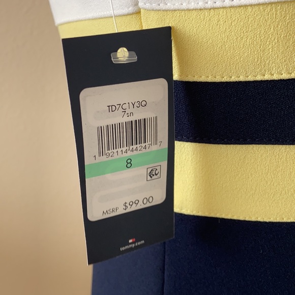 Tommy Hilfiger Navy Stripe Dress Size 8 NWT - Picture 5 of 6